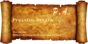 Preisich Attila névjegykártya